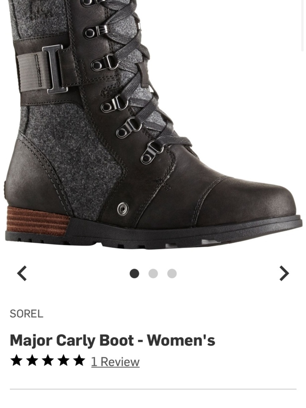 SOREL Major Carly Boot - Women's Black/Grey, Sz 8, Worn once